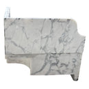 Calacatta Viola Marble Wall-mount Bathroom Corner Sink Fluted with 8" Backsplash (W)16" (L)16" (H)8" back view