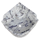 Calacatta Viola Marble Wall-mount Bathroom Corner Sink Fluted with 8" Backsplash (W)16" (L)16" (H)8" top view