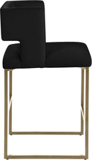 Caleb Collection Counter Height Stool Black Velvet Set Of 2