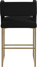 Caleb Collection Counter Height Stool Black Velvet Set Of 2