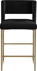 Caleb Collection Counter Height Stool Black Velvet Set Of 2