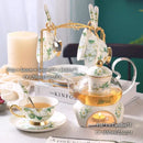 Camellia floral tea set white & gold dining room porcelain teaware