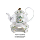 Camellia floral tea set white & gold dining room porcelain teaware