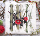 Camellias in bamboo grove 1268 Counted Cross Stitch Kit