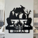 Custom Metal Wall Art - Personalized Campsite Name Monogram Sign