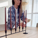 Matte Black 11-Taper Candle Holder
