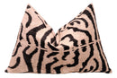Canvello Black And Beige Tiger Print Throw Pillows | 16 x 24 in (40 x 60 cm)
