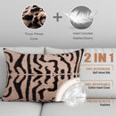 Canvello Black And Beige Tiger Print Throw Pillows | 16 x 24 in (40 x 60 cm)