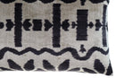 Canvello Black White Handmade 16x24 Silk Velvet Pillow, Organic Veg Dyed, Down/Feather Filled