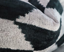 Canvello Black White Handmade 16x24 Silk Velvet Pillow, Organic Veg Dyed, Down/Feather Filled