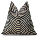 Canvello Decorative Black Ivory Chevron Throw Pillow Down Feather Filled - 16x16 in