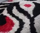 Canvello Decorative Black White Red Geometric Throw Pillow Down Feather Filled - 16x24 in