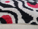 Canvello Decorative Black White Red Geometric Throw Pillow Down Feather Filled - 16x24 in