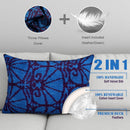 Canvello Decorative Blue Lumbar Throw Pillows For Couch - 16x24 in
