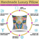 Canvello Decorative Blue Pink Gold Pillows | 16x16 inch