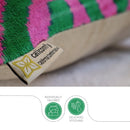 Canvello Decorative Green Pink Pillows For Couch with Down Insert - 18x18 in