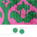 Canvello Decorative Green Pink Pillows For Couch with Down Insert - 18x18 in