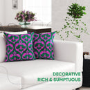 Canvello Decorative Green Pink Pillows For Couch with Down Insert - 18x18 in