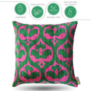Canvello Decorative Green Pink Pillows For Couch with Down Insert - 18x18 in