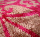 Canvello Decorative Pink Beige Geometric Throw Pillow Down Feather Filled - 16x16 in