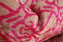 Canvello Decorative Pink Beige Geometric Throw Pillow Down Feather Filled - 16x24 in