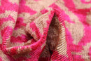 Canvello Decorative Pink Beige Geometric Throw Pillow Down Feather Filled - 16x24 in
