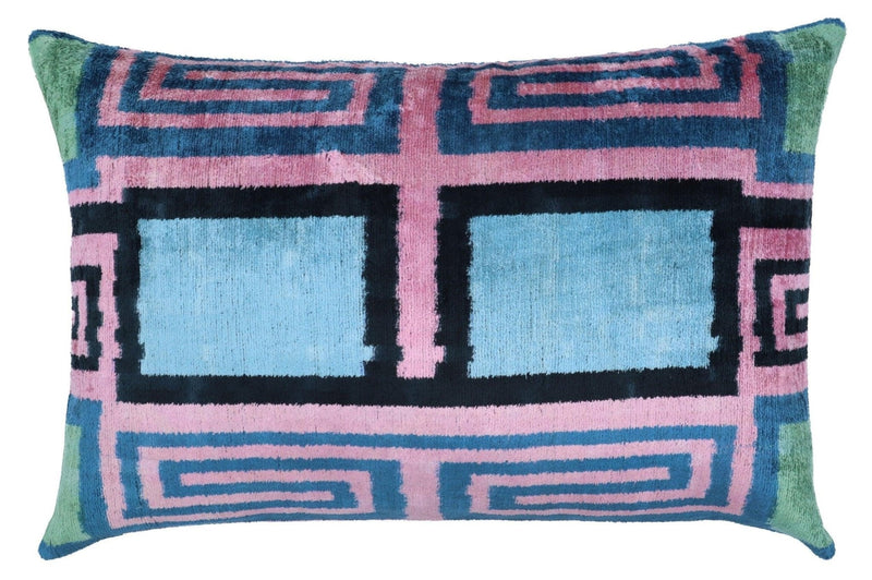 Canvello Decorative Pink Blue Lumbar Throw Pillow Down Filled - 16x24 in