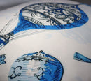 Canvello Elegance in Bloom Blue Print Silk Throw Pillow
