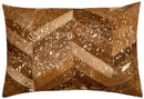 Canvello Genuine Cowhide Leather Decorative Throw Pillows - Handmade Patchwork Boho Accent Pillows For Sofa, Couch, Bed, Chair - Western Southwestern Farmhouse Pillow Covers With Feather Down Insert Included)