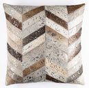 Canvello Genuine Cowhide Leather Decorative Throw Pillows - Handmade Patchwork Boho Accent Pillows For Sofa, Couch, Bed, Chair - Western Southwestern Farmhouse Pillow Covers With Feather Down Insert Included