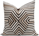 Canvello Genuine Cowhide Leather Decorative Throw Pillows - Handmade Patchwork Boho Accent Pillows For Sofa, Couch, Bed, Chair - Western Southwestern Farmhouse Pillow Covers With Feather Down Insert Included