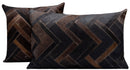Canvello Genuine Cowhide Leather Decorative Throw Pillows - Handmade Patchwork Boho Accent Pillows For Sofa, Couch, Bed, Chair - Western Southwestern Farmhouse Pillow Covers With Feather Down Insert Included)