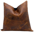 Canvello Genuine Cowhide Leather Decorative Throw Pillows - Handmade Patchwork Boho Accent Pillows For Sofa, Couch, Bed, Chair - Western Southwestern Farmhouse Pillow Covers With Feather Down Insert Included)