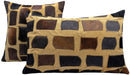 Canvello Genuine Cowhide Leather Decorative Throw Pillows - Handmade Patchwork Boho Accent Pillows For Sofa, Couch, Bed, Chair - Western Southwestern Farmhouse Pillow Covers With Feather Down Insert Included
