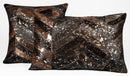 Canvello Genuine Cowhide Leather Decorative Throw Pillows - Handmade Patchwork Boho Accent Pillows For Sofa, Couch, Bed, Chair - Western Southwestern Farmhouse Pillow Covers With Feather Down Insert Included