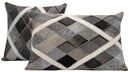Canvello Genuine Cowhide Leather Decorative Throw Pillows - Handmade Patchwork Boho Accent Pillows For Sofa, Couch, Bed, Chair - Western Southwestern Farmhouse Pillow Covers With Feather Down Insert Included)