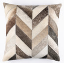 Canvello Genuine Cowhide Leather Decorative Throw Pillows - Handmade Patchwork Boho Accent Pillows For Sofa, Couch, Bed, Chair - Western Southwestern Farmhouse Pillow Covers With Feather Down Insert Included