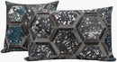 Canvello Genuine Cowhide Leather Decorative Throw Pillows - Handmade Patchwork Boho Accent Pillows For Sofa, Couch, Bed, Chair - Western Southwestern Farmhouse Pillow Covers With Feather Down Insert Included