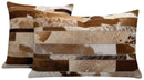 Canvello Genuine Cowhide Leather Decorative Throw Pillows - Handmade Patchwork Boho Accent Pillows For Sofa, Couch, Bed, Chair - Western Southwestern Farmhouse Pillow Covers With Feather Down Insert Included)