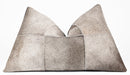 Canvello Genuine Cowhide Leather Decorative Throw Pillows - Handmade Patchwork Boho Accent Pillows For Sofa, Couch, Bed, Chair - Western Southwestern Farmhouse Pillow Covers With Feather Down Insert Included