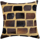 Canvello Genuine Cowhide Leather Decorative Throw Pillows - Handmade Patchwork Boho Accent Pillows For Sofa, Couch, Bed, Chair - Western Southwestern Farmhouse Pillow Covers With Feather Down Insert Included