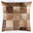 Canvello Genuine Cowhide Leather Decorative Throw Pillows - Handmade Patchwork Boho Accent Pillows For Sofa, Couch, Bed, Chair - Western Southwestern Farmhouse Pillow Covers With Feather Down Insert Included