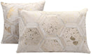 Canvello Genuine Cowhide Leather Decorative Throw Pillows - Handmade Patchwork Boho Accent Pillows For Sofa, Couch, Bed, Chair - Western Southwestern Farmhouse Pillow Covers With Feather Down Insert Included)