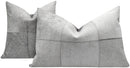 Canvello Genuine Cowhide Leather Decorative Throw Pillows - Handmade Patchwork Boho Accent Pillows For Sofa, Couch, Bed, Chair - Western Southwestern Farmhouse Pillow Covers With Feather Down Insert Included)