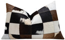 Canvello Genuine Cowhide Leather Decorative Throw Pillows - Handmade Patchwork Boho Accent Pillows For Sofa, Couch, Bed, Chair - Western Southwestern Farmhouse Pillow Covers With Feather Down Insert Included