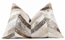 Canvello Genuine Cowhide Leather Decorative Throw Pillows - Handmade Patchwork Boho Accent Pillows For Sofa, Couch, Bed, Chair - Western Southwestern Farmhouse Pillow Covers With Feather Down Insert Included