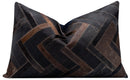 Canvello Genuine Cowhide Leather Decorative Throw Pillows - Handmade Patchwork Boho Accent Pillows For Sofa, Couch, Bed, Chair - Western Southwestern Farmhouse Pillow Covers With Feather Down Insert Included)