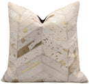 Canvello Genuine Cowhide Leather Decorative Throw Pillows - Handmade Patchwork Boho Accent Pillows For Sofa, Couch, Bed, Chair - Western Southwestern Farmhouse Pillow Covers With Feather Down Insert Included