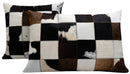 Canvello Genuine Cowhide Leather Decorative Throw Pillows - Handmade Patchwork Boho Accent Pillows For Sofa, Couch, Bed, Chair - Western Southwestern Farmhouse Pillow Covers With Feather Down Insert Included