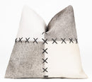 Canvello Genuine Cowhide Leather Decorative Throw Pillows - Handmade Patchwork Boho Accent Pillows For Sofa, Couch, Bed, Chair - Western Southwestern Farmhouse Pillow Covers With Feather Down Insert Included